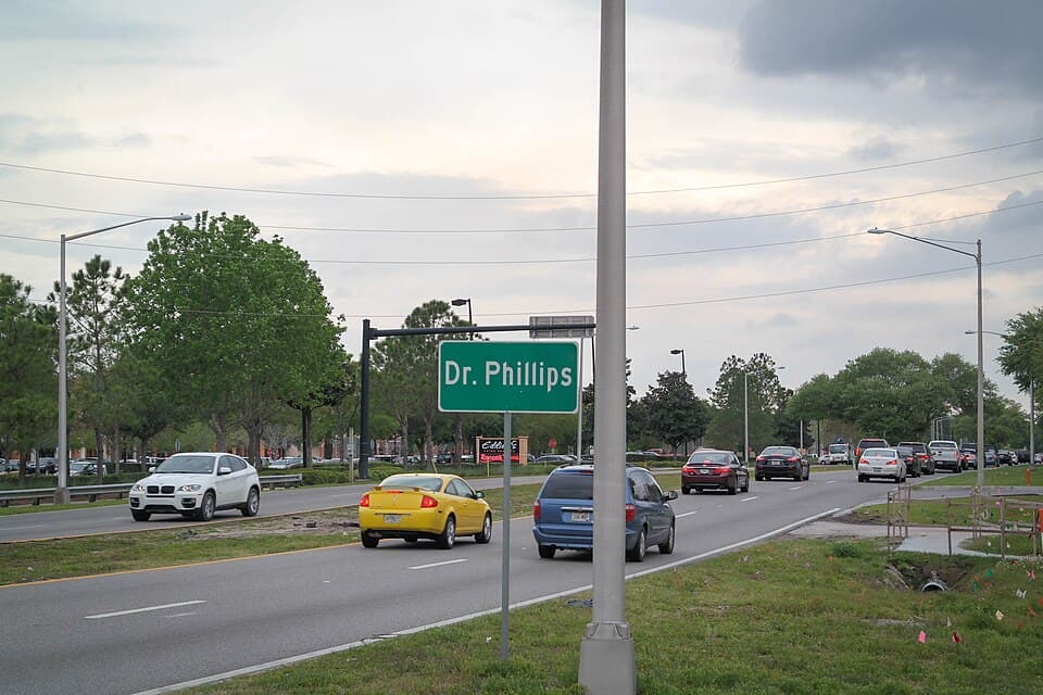 Dr. Phillips neighborhood street sign in Orlando, Florida